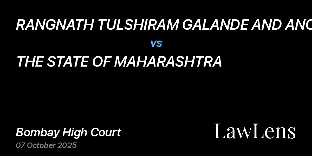Preview image for RANGNATH TULSHIRAM GALANDE AND ANOTHER vs. THE STATE OF MAHARASHTRA