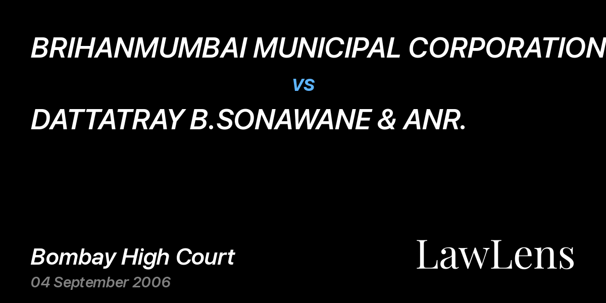 Preview image for BRIHANMUMBAI MUNICIPAL CORPORATION vs. DATTATRAY B.SONAWANE & ANR.