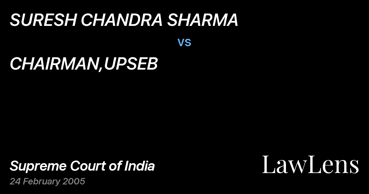Preview image for SURESH CHANDRA SHARMA vs. CHAIRMAN,UPSEB