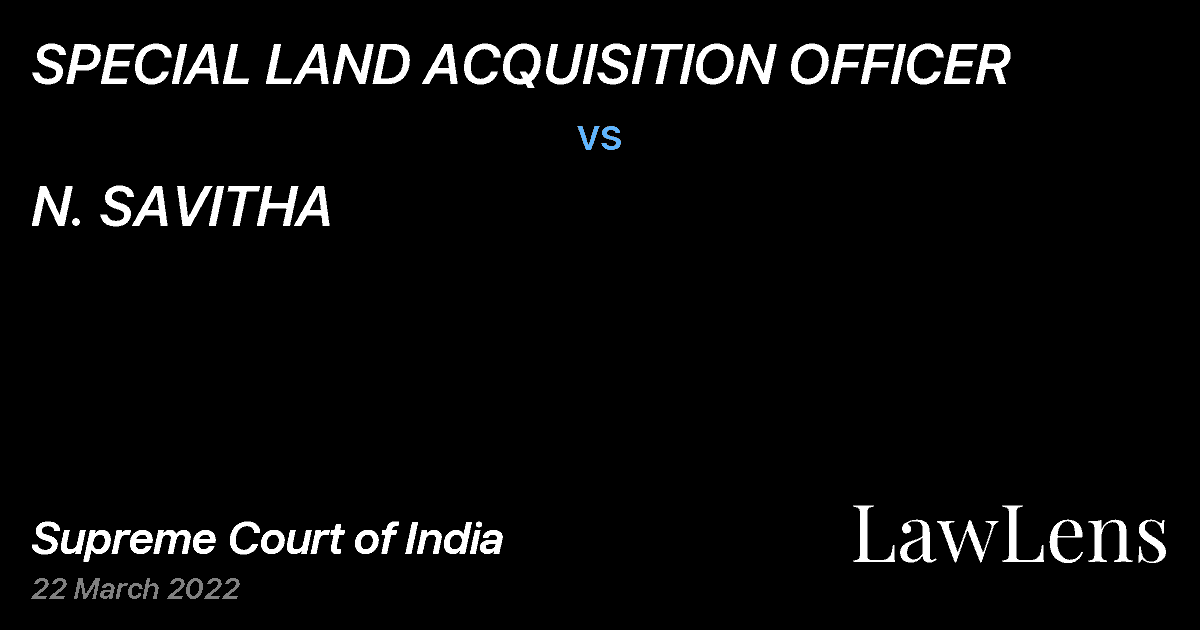 Preview image for SPECIAL LAND ACQUISITION OFFICER vs. N. SAVITHA