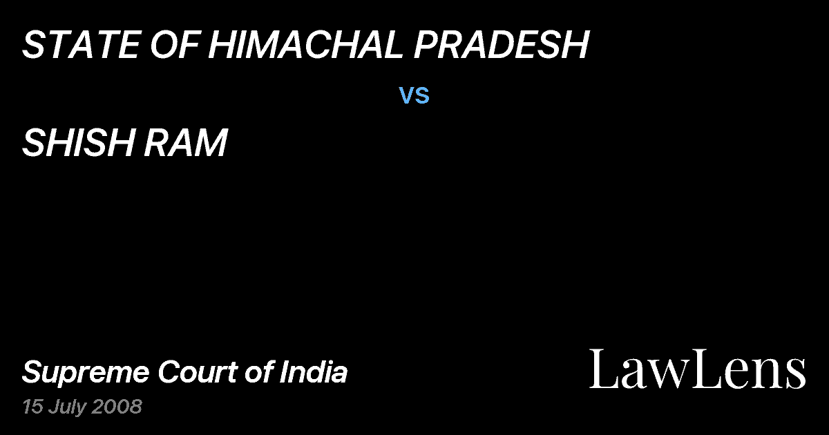 Preview image for STATE OF HIMACHAL PRADESH vs. SHISH RAM