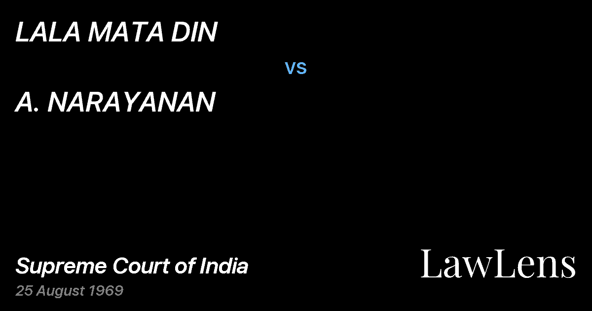 Preview image for LALA MATA DIN vs. A. NARAYANAN