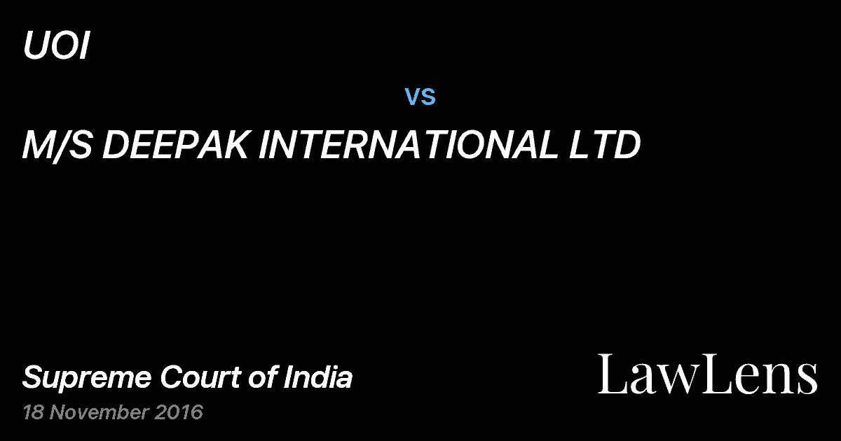 Preview image for UOI vs. M/S DEEPAK INTERNATIONAL LTD