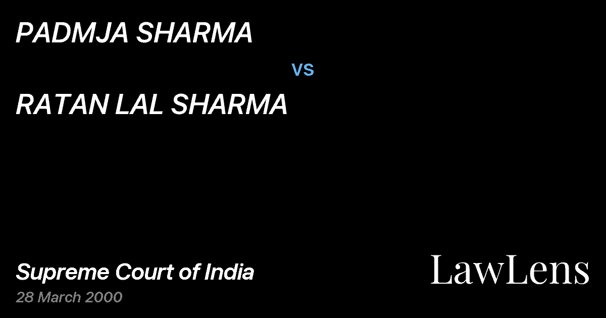 Preview image for PADMJA SHARMA vs. RATAN LAL SHARMA