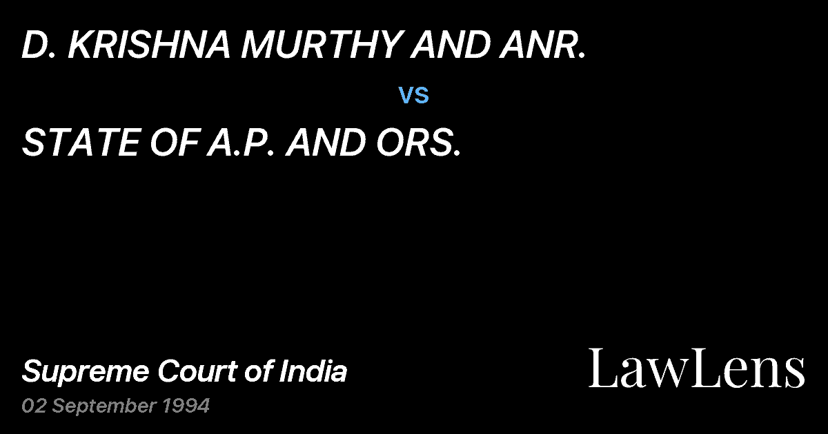 Preview image for D. KRISHNA MURTHY AND ANR. vs. STATE OF A.P. AND ORS.
