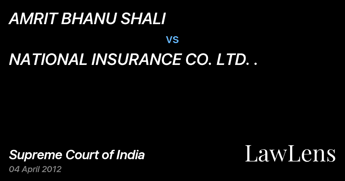 Preview image for AMRIT BHANU SHALI vs. NATIONAL INSURANCE CO. LTD. .