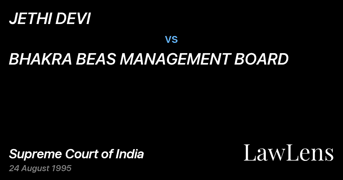 Preview image for JETHI DEVI vs. BHAKRA BEAS MANAGEMENT BOARD