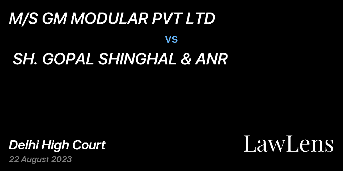 Preview image for M/S GM MODULAR PVT LTD  vs.  SH. GOPAL SHINGHAL & ANR
