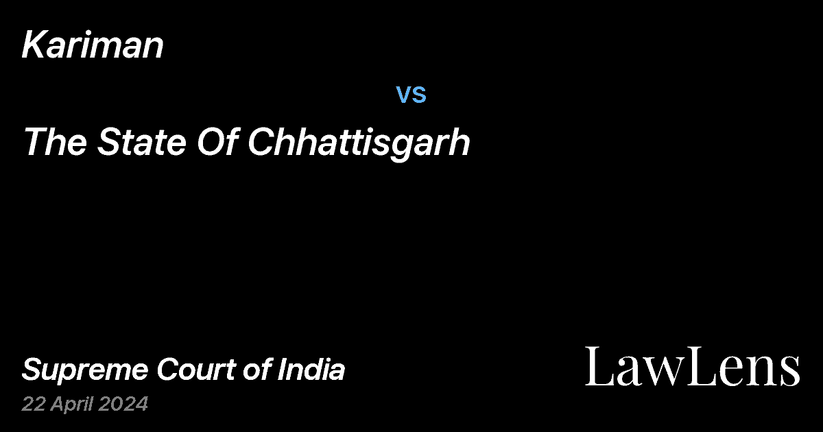 Preview image for Kariman vs. The State Of Chhattisgarh