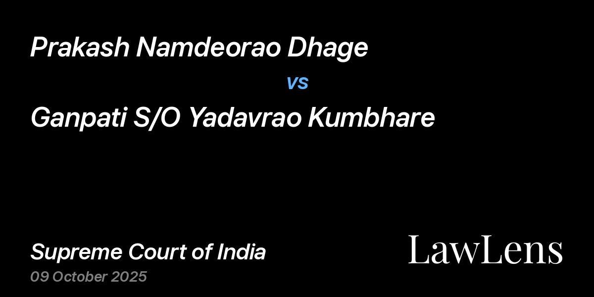 Preview image for Prakash Namdeorao Dhage vs. Ganpati S/O Yadavrao Kumbhare