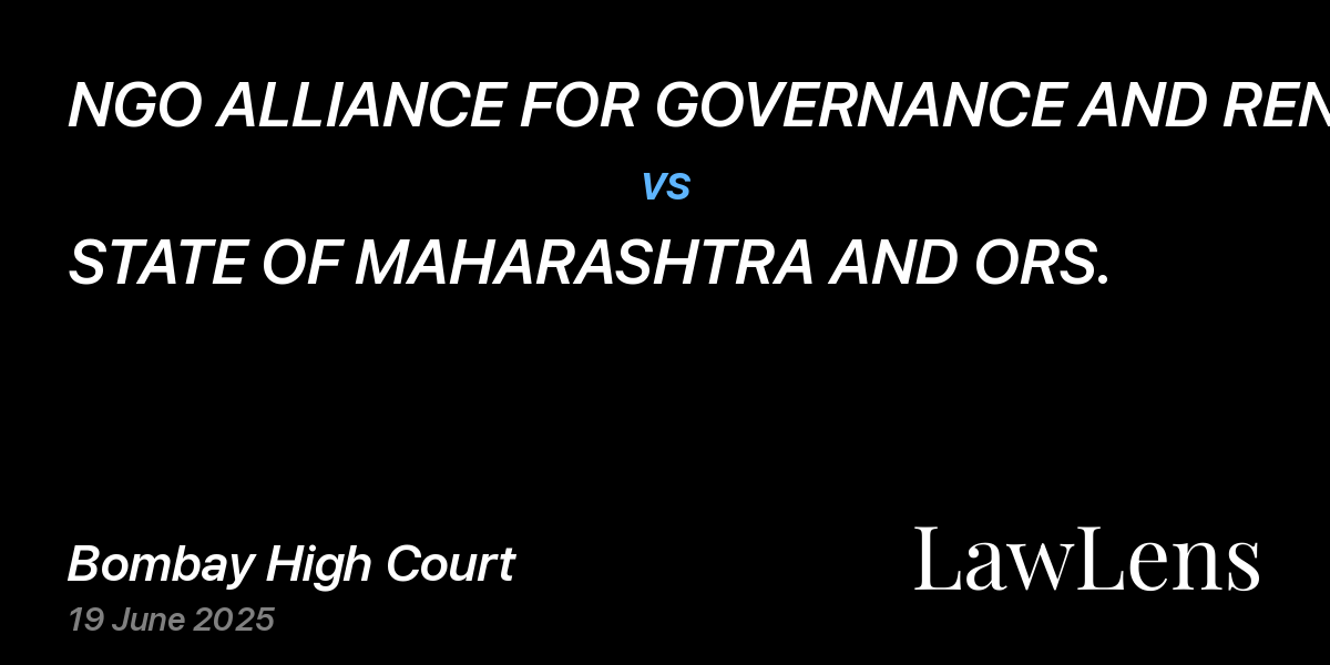 Preview image for NGO ALLIANCE FOR GOVERNANCE AND RENEWAL(NAGAR)) vs. STATE OF MAHARASHTRA AND ORS.