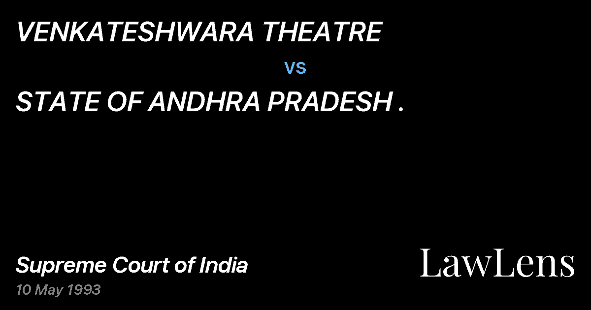 Preview image for VENKATESHWARA THEATRE vs. STATE OF ANDHRA PRADESH .