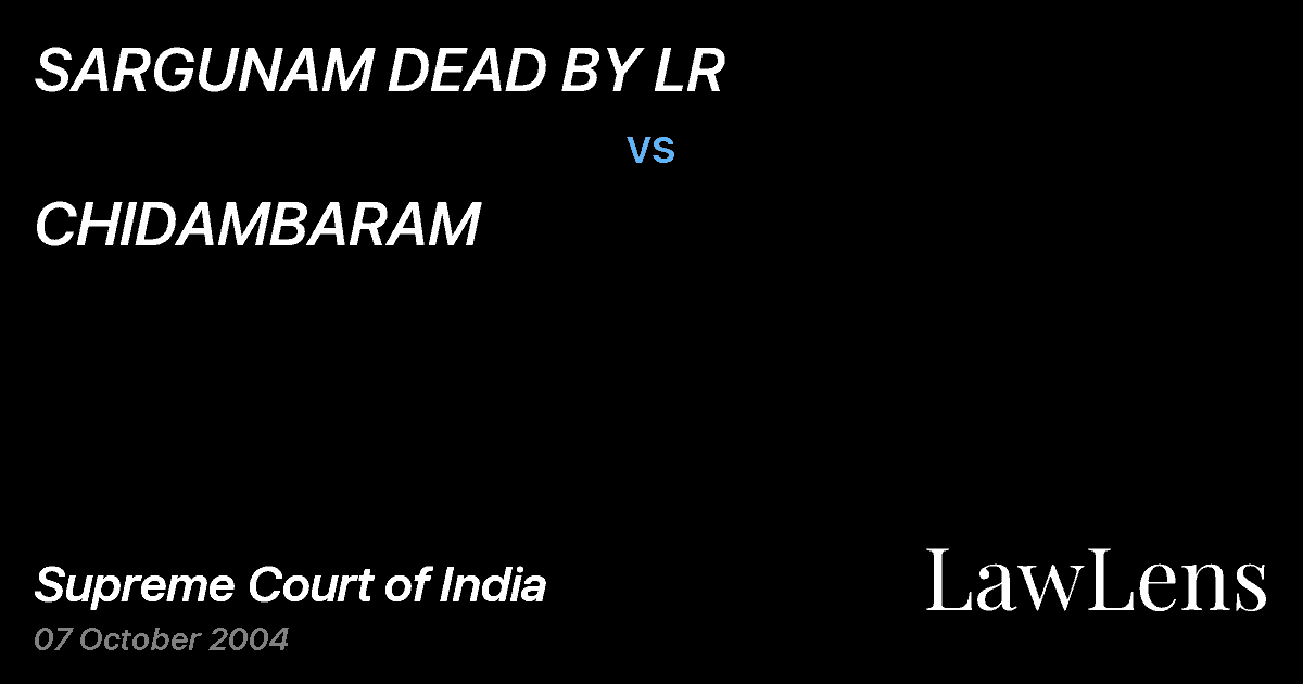 Preview image for SARGUNAM DEAD BY LR vs. CHIDAMBARAM