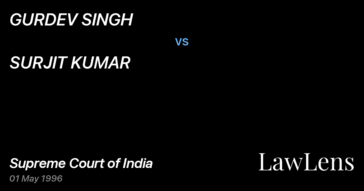 Preview image for GURDEV SINGH vs. SURJIT KUMAR