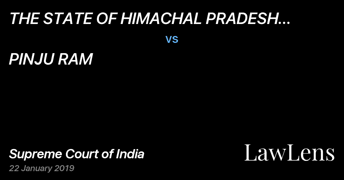 Preview image for THE STATE OF HIMACHAL PRADESH REVENUE SECRETARY vs. PINJU RAM