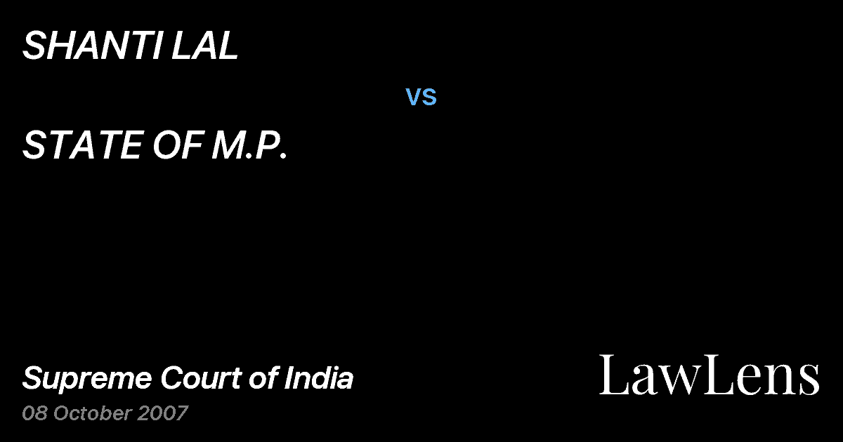Preview image for SHANTI LAL vs. STATE OF M.P.