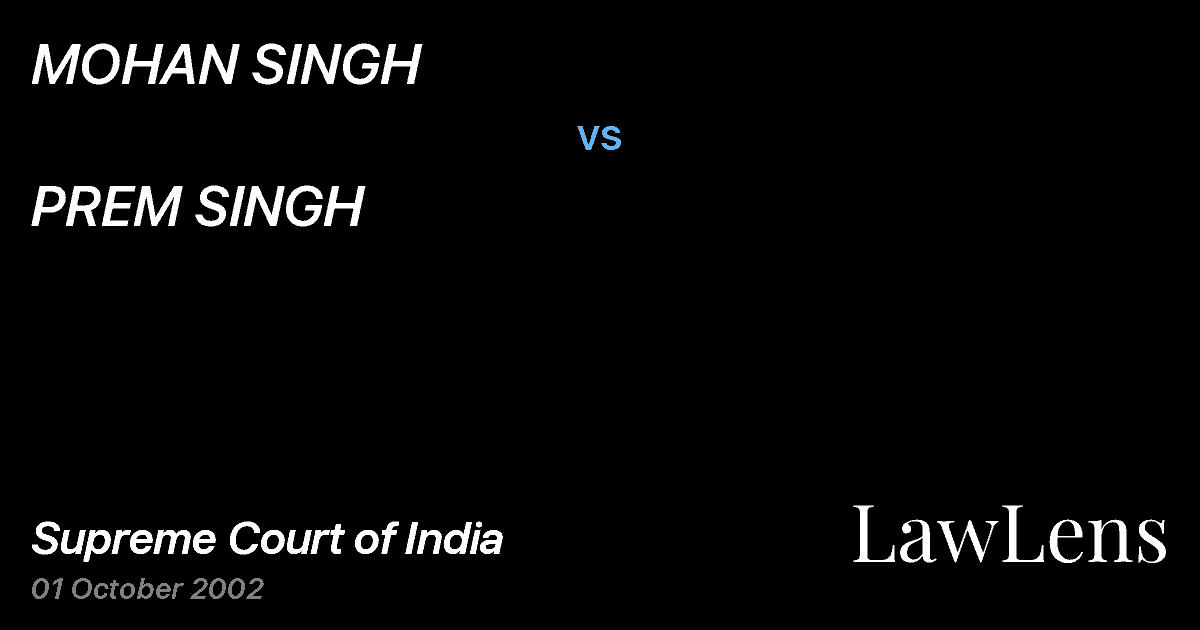 Preview image for MOHAN SINGH vs. PREM SINGH