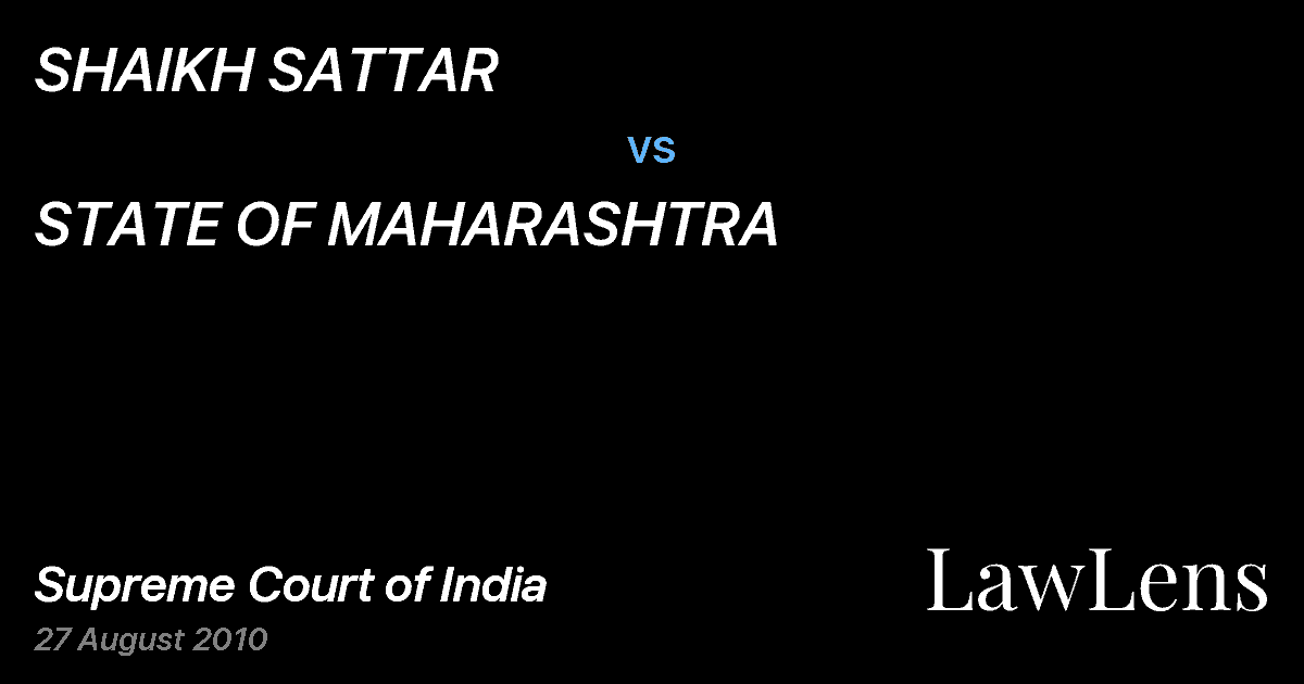 Preview image for SHAIKH SATTAR vs. STATE OF MAHARASHTRA