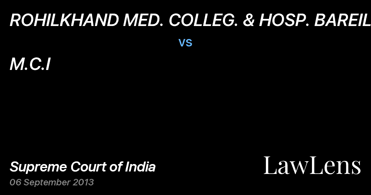 Preview image for ROHILKHAND MED. COLLEG. & HOSP. BAREILY vs. M.C.I