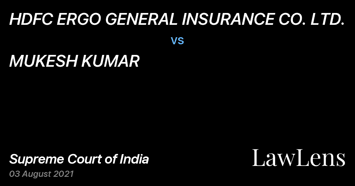 Preview image for HDFC ERGO GENERAL INSURANCE CO. LTD. vs. MUKESH KUMAR