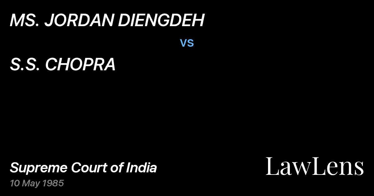 Preview image for MS. JORDAN DIENGDEH vs. S.S. CHOPRA