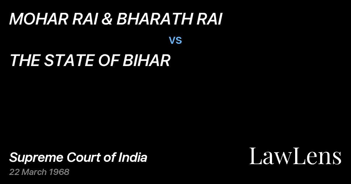 Preview image for MOHAR RAI & BHARATH RAI vs. THE STATE OF BIHAR