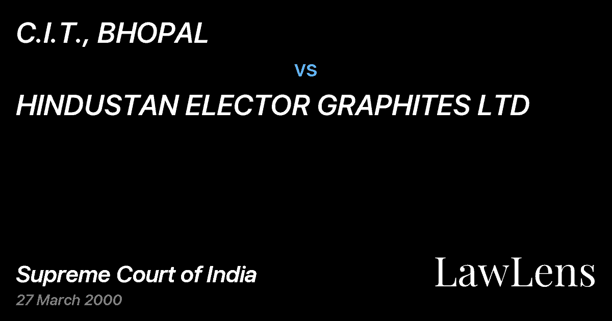Preview image for C.I.T., BHOPAL vs. HINDUSTAN ELECTOR GRAPHITES LTD