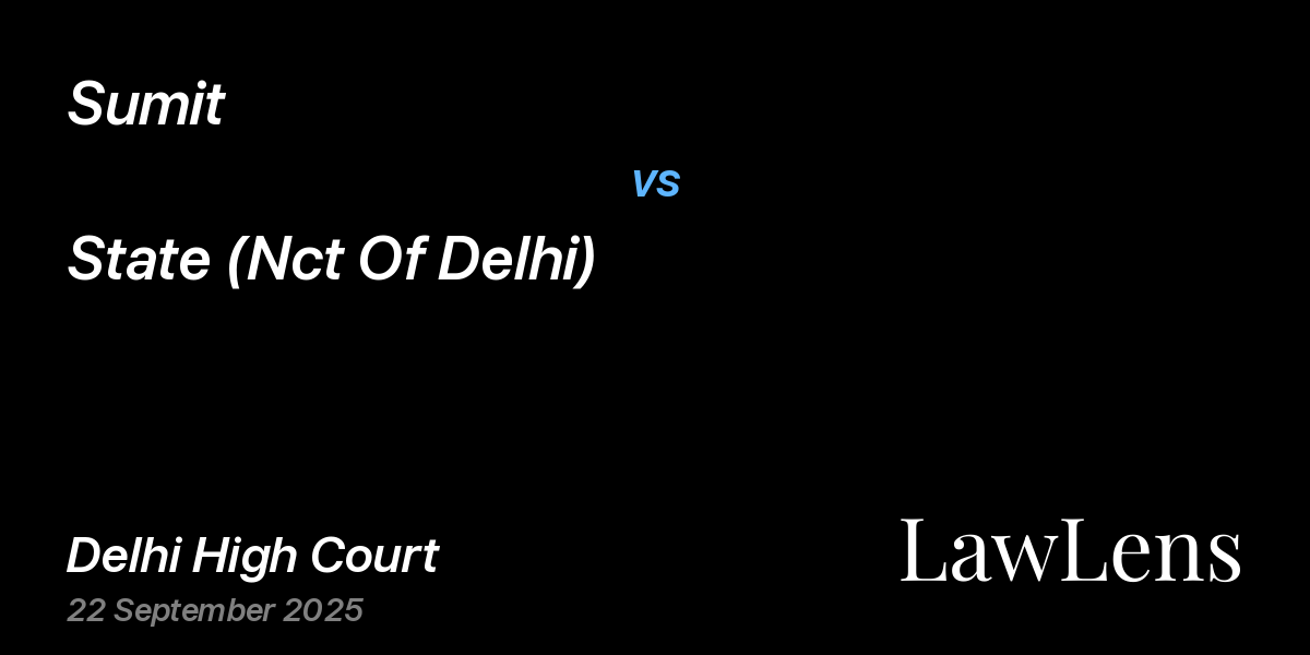 Preview image for Sumit vs. State (Nct Of Delhi)