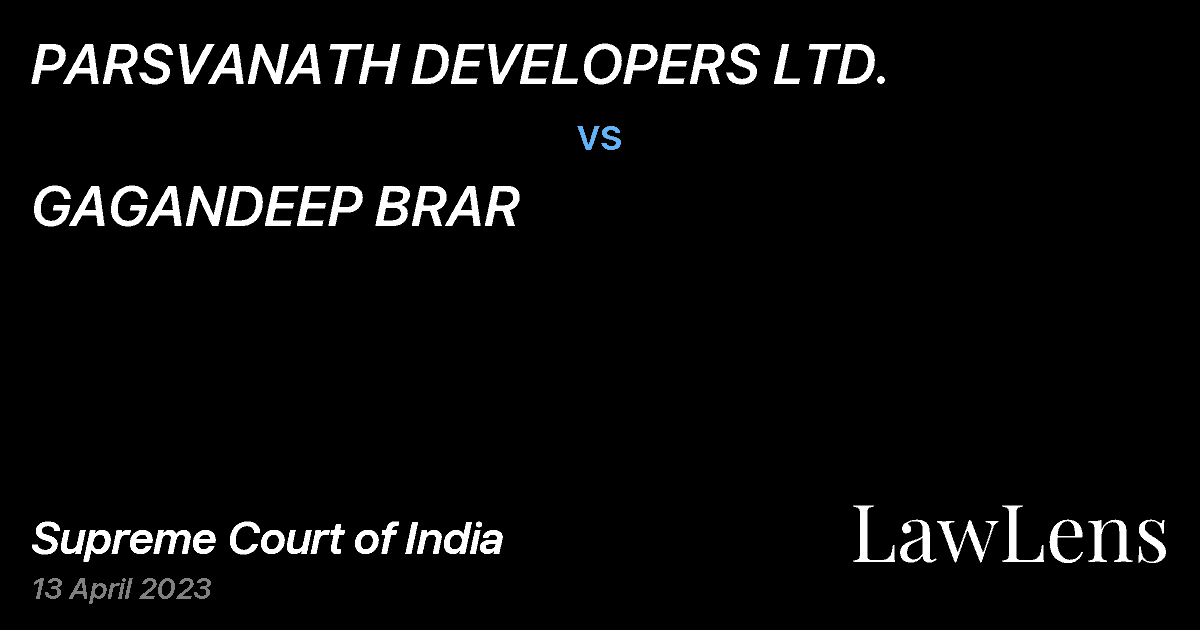 Preview image for PARSVANATH DEVELOPERS LTD. vs. GAGANDEEP BRAR