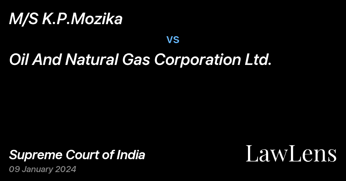 Preview image for M/S K.P.Mozika vs. Oil And Natural Gas Corporation Ltd.