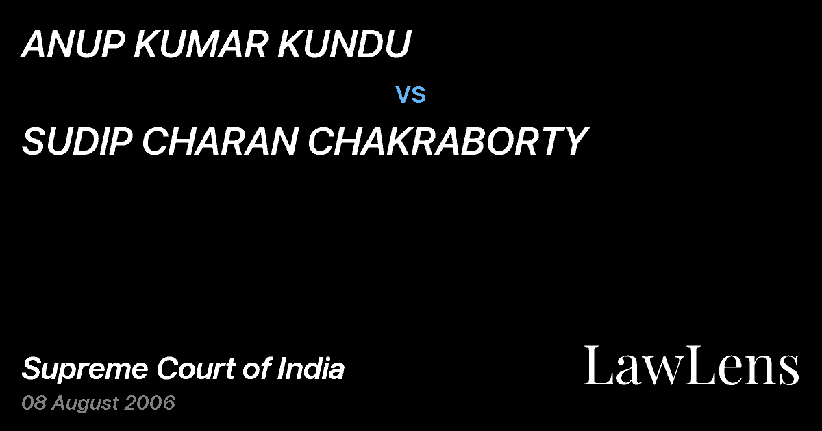 Preview image for ANUP KUMAR KUNDU vs. SUDIP CHARAN CHAKRABORTY