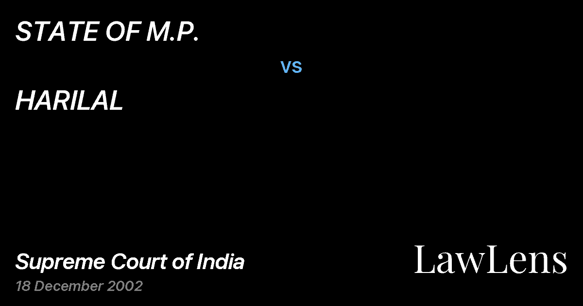 Preview image for STATE OF M.P. vs. HARILAL