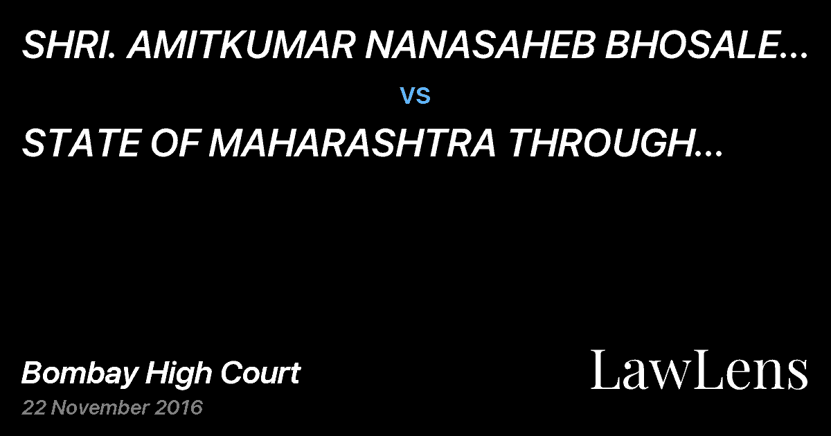 Preview image for SHRI. AMITKUMAR NANASAHEB BHOSALE AND ORS. vs. STATE OF MAHARASHTRA THROUGH MINISTER (RURAL DEVELOPMENT) AND ORS.