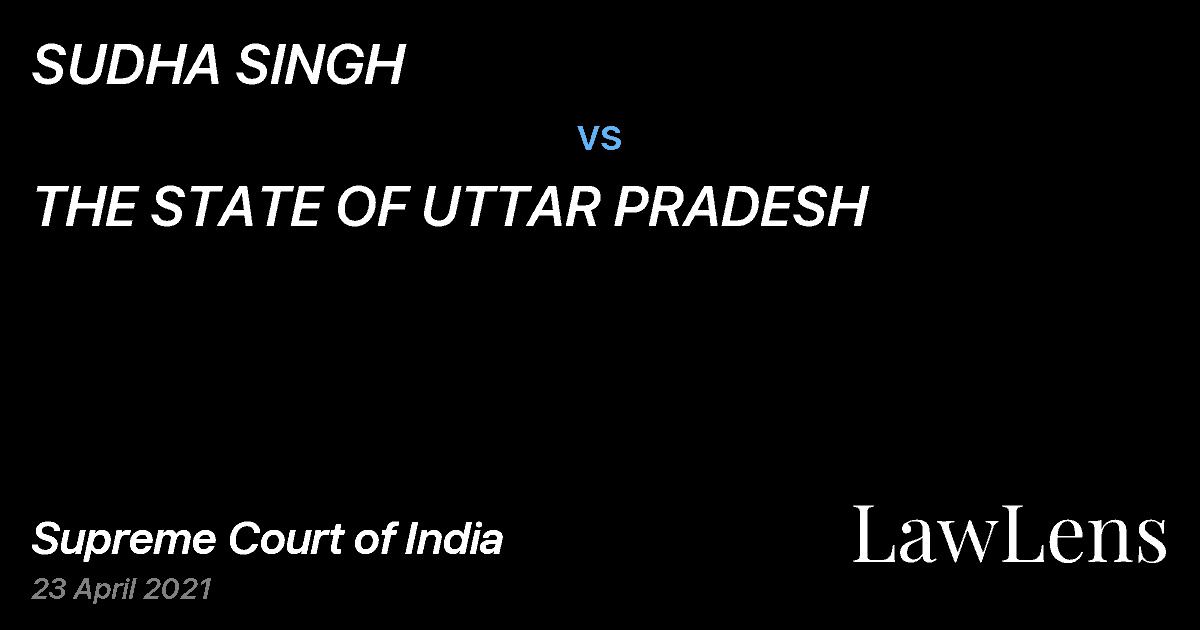 Preview image for SUDHA SINGH vs. THE STATE OF UTTAR PRADESH