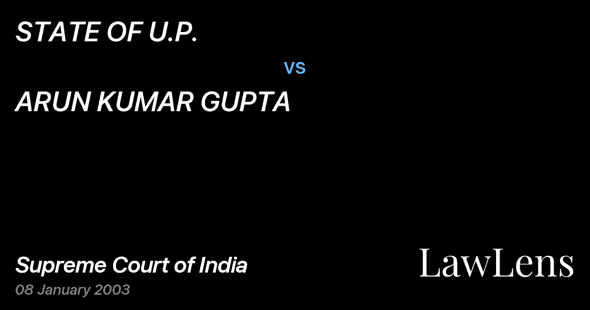 Preview image for STATE OF U.P. vs. ARUN KUMAR GUPTA