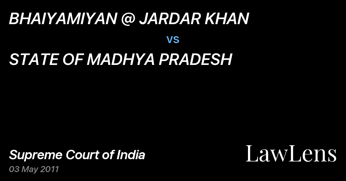 Preview image for BHAIYAMIYAN @ JARDAR KHAN vs. STATE OF MADHYA PRADESH