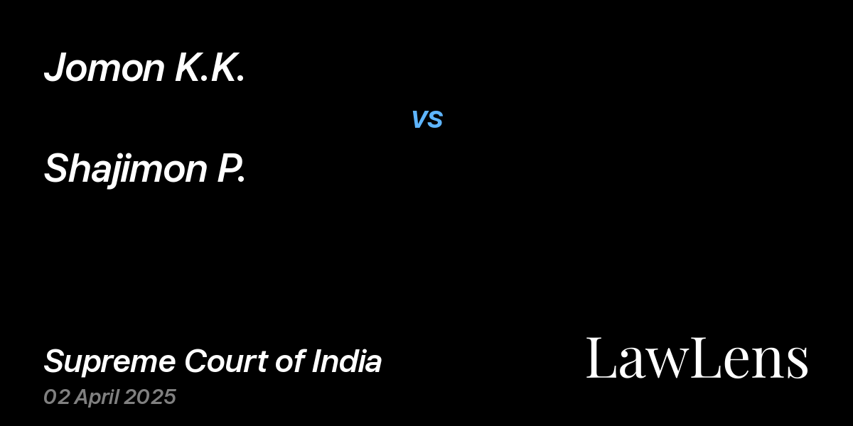 Preview image for Jomon K.K. vs. Shajimon P.
