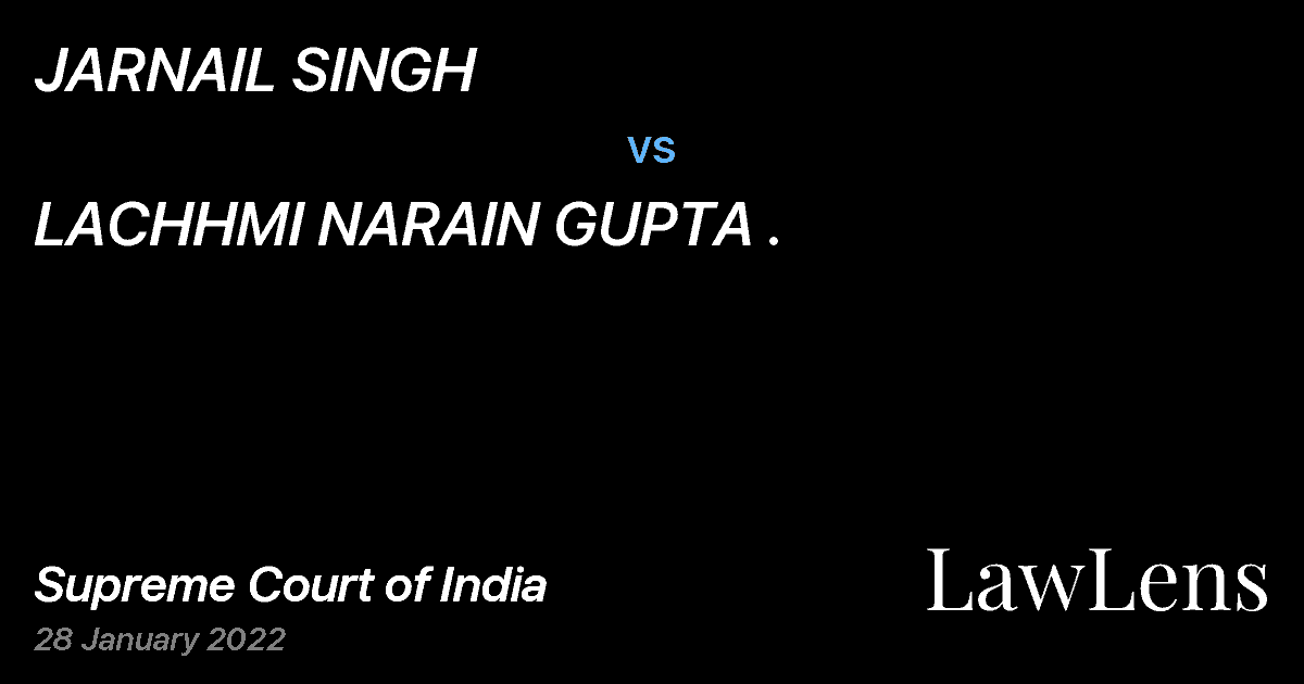 Preview image for JARNAIL SINGH vs. LACHHMI NARAIN GUPTA .