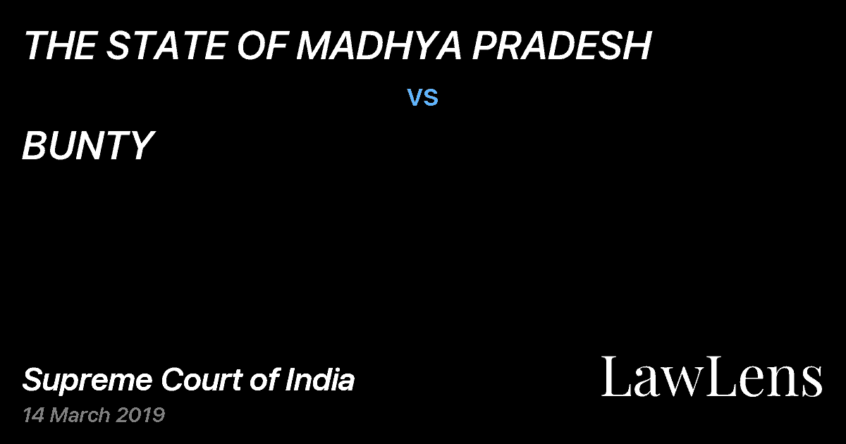 Preview image for THE STATE OF MADHYA PRADESH vs. BUNTY