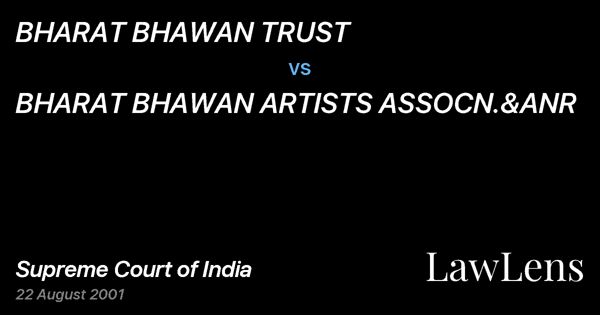 Preview image for BHARAT BHAWAN TRUST vs. BHARAT BHAWAN ARTISTS ASSOCN.&ANR