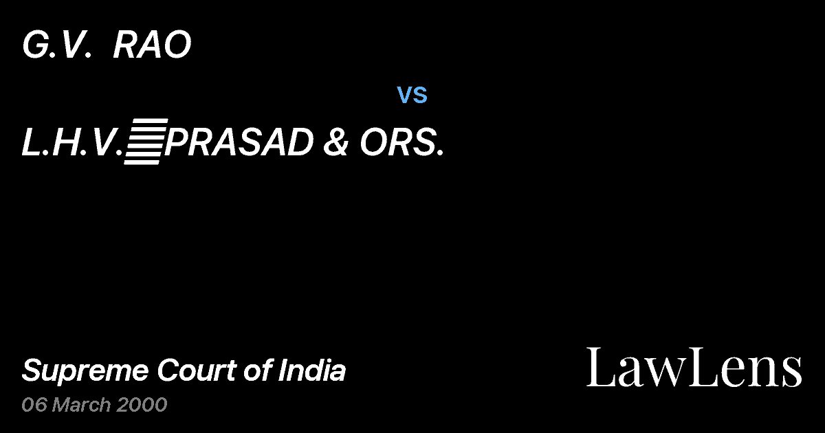 Preview image for G.V.  RAO vs. L.H.V.	PRASAD & ORS.