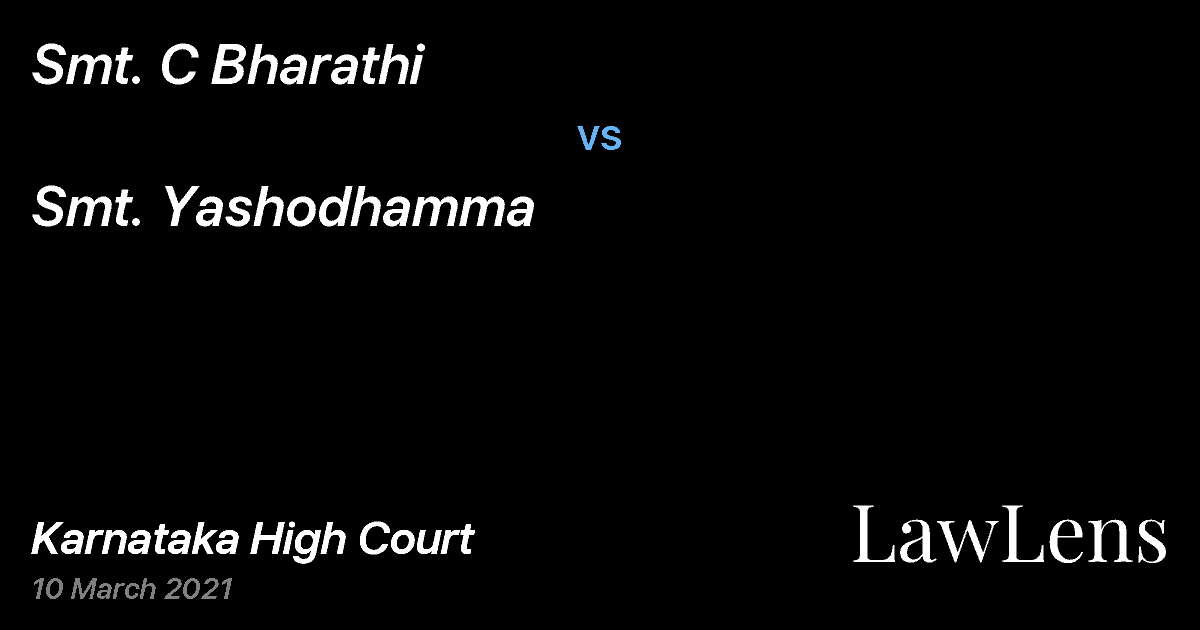 Preview image for Smt. C Bharathi vs. Smt. Yashodhamma