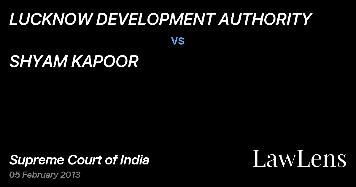 Preview image for LUCKNOW DEVELOPMENT AUTHORITY vs. SHYAM KAPOOR