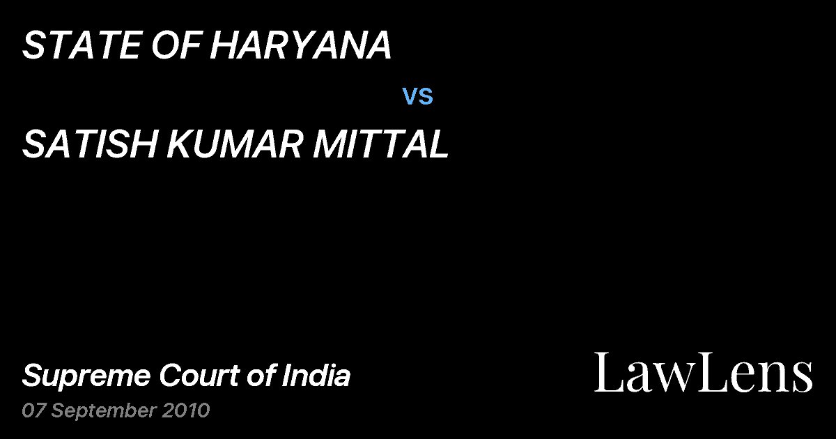 Preview image for STATE OF HARYANA vs. SATISH KUMAR MITTAL