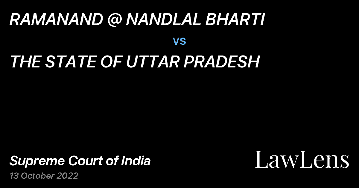 Preview image for RAMANAND @ NANDLAL BHARTI vs. THE STATE OF UTTAR PRADESH