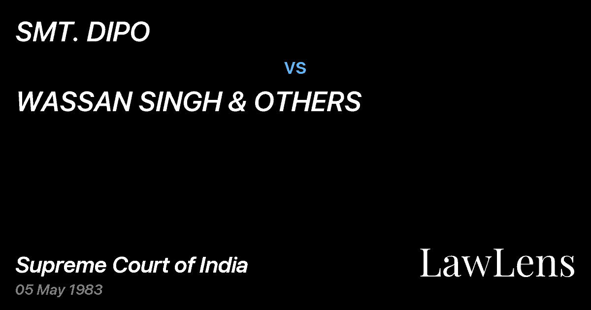 Preview image for SMT. DIPO vs. WASSAN SINGH & OTHERS