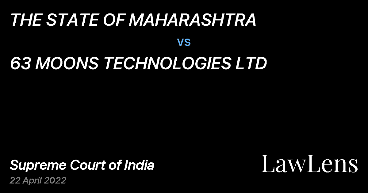 Preview image for THE STATE OF MAHARASHTRA vs. 63 MOONS TECHNOLOGIES LTD