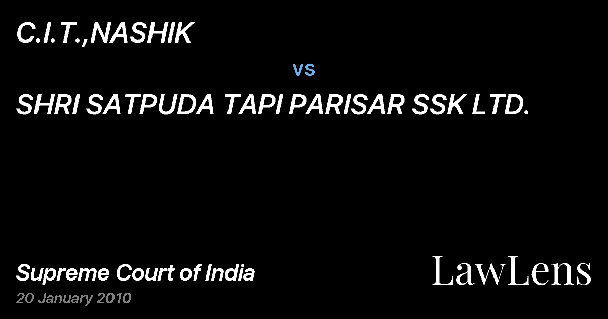 Preview image for C.I.T.,NASHIK vs. SHRI SATPUDA TAPI PARISAR SSK LTD.