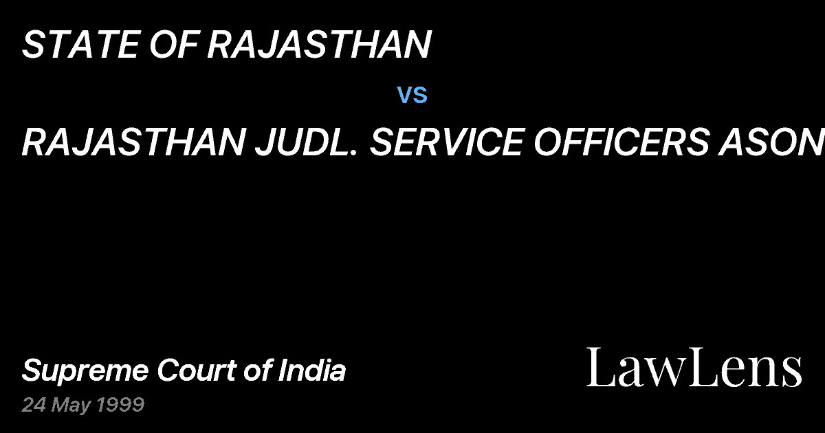 Preview image for STATE OF RAJASTHAN vs. RAJASTHAN JUDL. SERVICE OFFICERS ASON.&A
