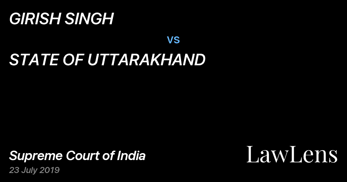 Preview image for GIRISH SINGH vs. STATE OF UTTARAKHAND